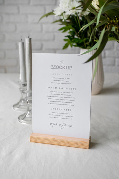 Free Table Menu Display Mock-Up Psd