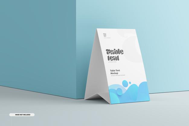 Free Table Tent Mockup Psd