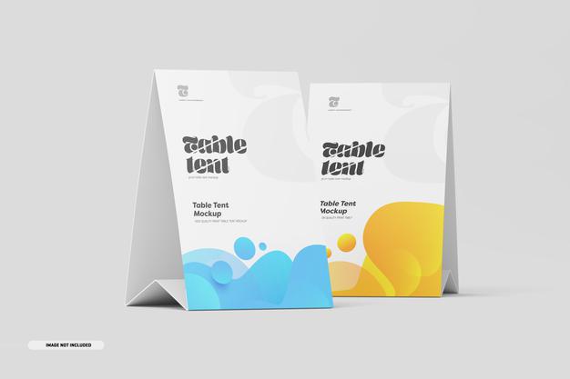 Free Table Tent Mockup Psd