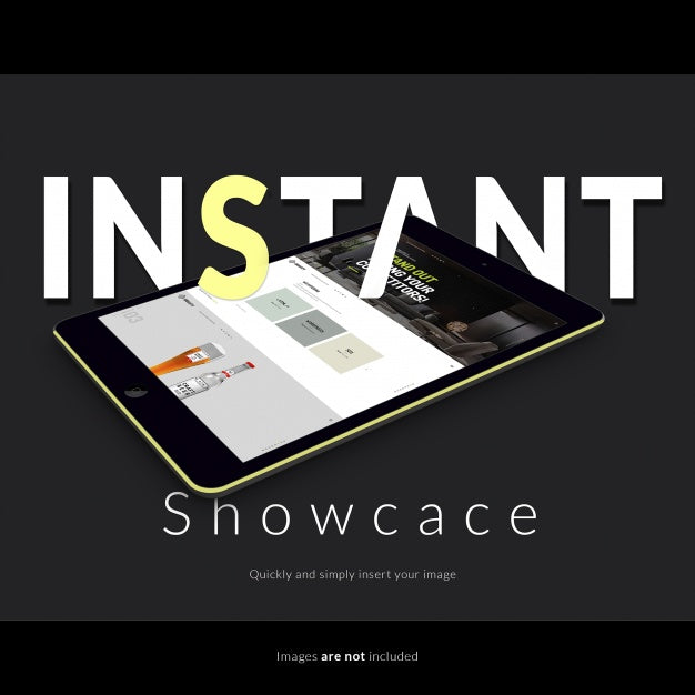 Free Tablet On Dark Background Mock Up Psd