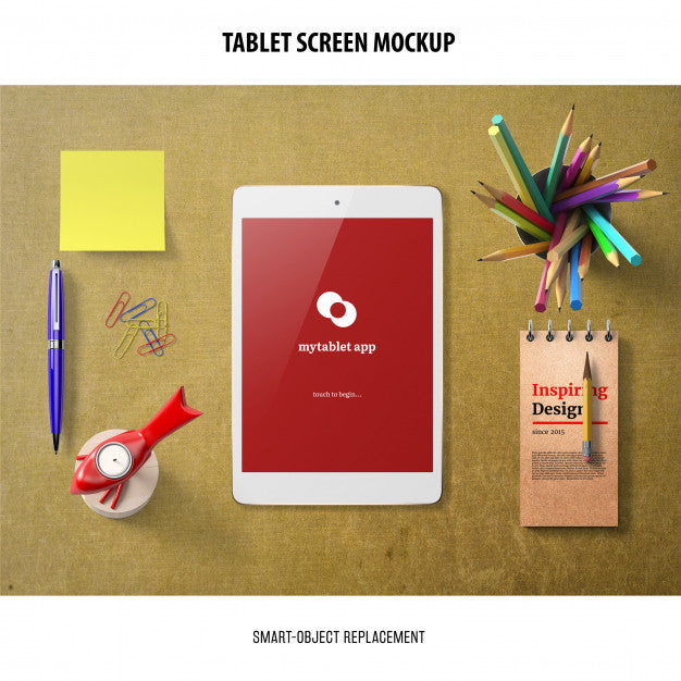 Free Tablet Screen Mockup Psd