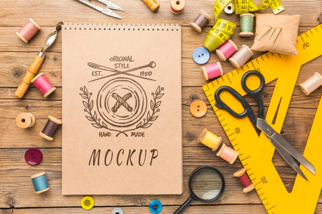 Free Tailoring Elements Assortment With Mock-Up Psd