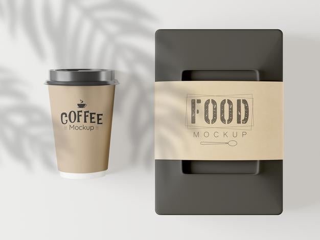 Free Take Away Coffee Cup And Food Package Mockup Psd