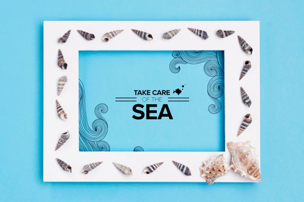 Free Take Care Of The Ocean With Frame Psd