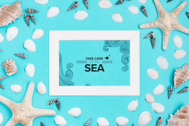 Free Take Care Of The Ocean With Frame Psd