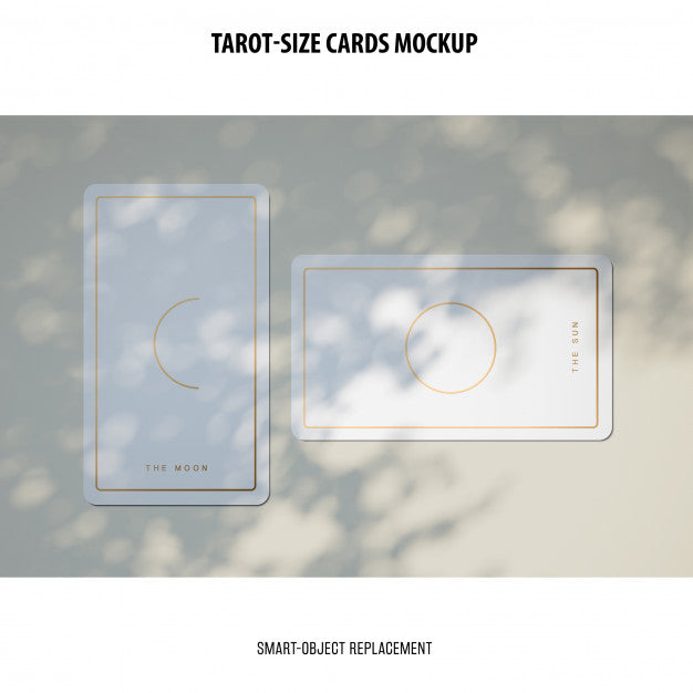 Free Tarot Card With Foil Stamping Mockup Psd