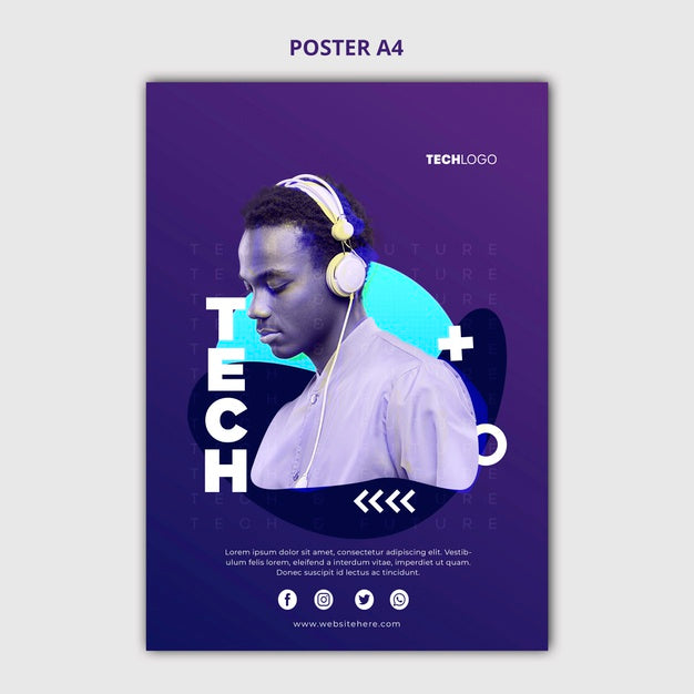 Free Tech & Future Poster Concept Template Psd