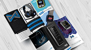 Free Tech Gadgets Tri-Fold Brochure Design Template & Mock-Up Psd