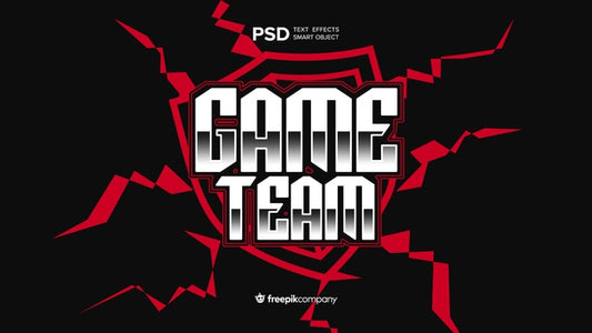 Free Text Effect E-Sports Psd