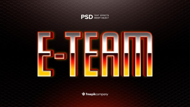 Free Text Effect E-Sports Psd