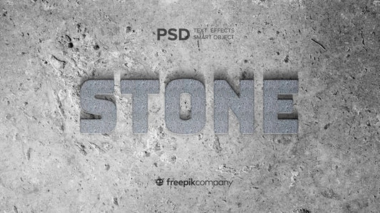 Free Text Effect Stone Mockup Psd