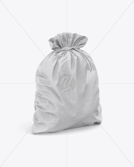 Free Textured Gym Sack W/ Label Mockup - Half Side View