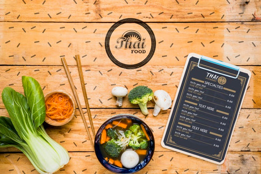 Free Thai Food Concept Mock-Up Psd