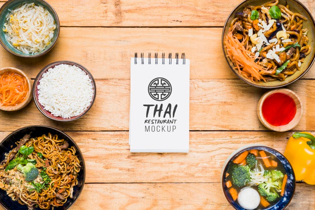 Free Thai Food Concept Mock-Up Psd