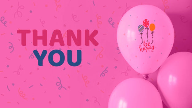 Free Thank You And Be Happy Text On Balloons Psd