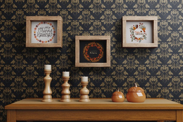 Free Thanksgiving Day Mock-Up Decoration Psd