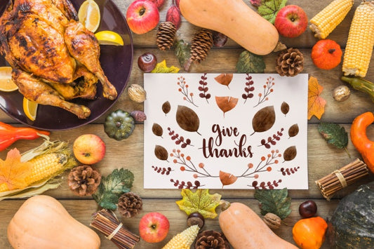 Free Thanksgiving Mockup With Cover Or Paper Psd