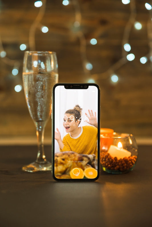 Free Thanksgiving Mockup With Smartphone Psd