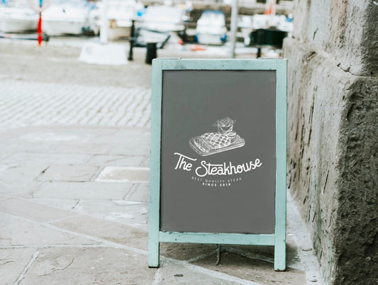 Free The Steakhouse Board Design Mockup Psd