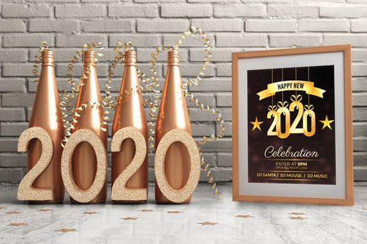 Free Thematic Decorations For New Year Night Psd