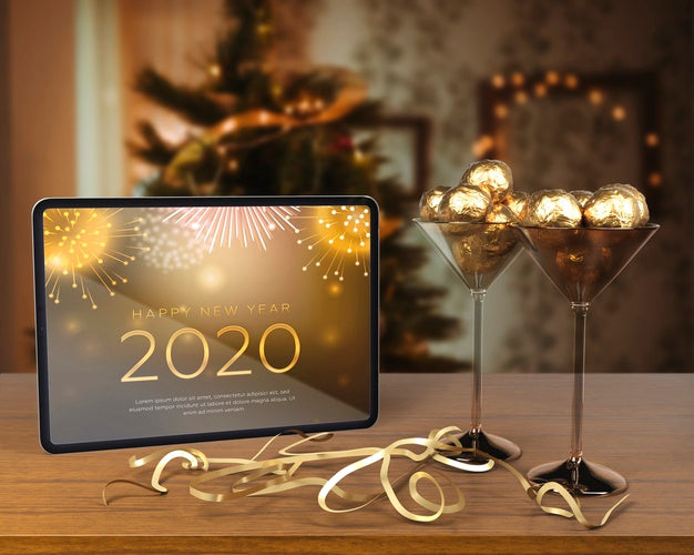 Free Thematic Decorations For New Year Night Psd