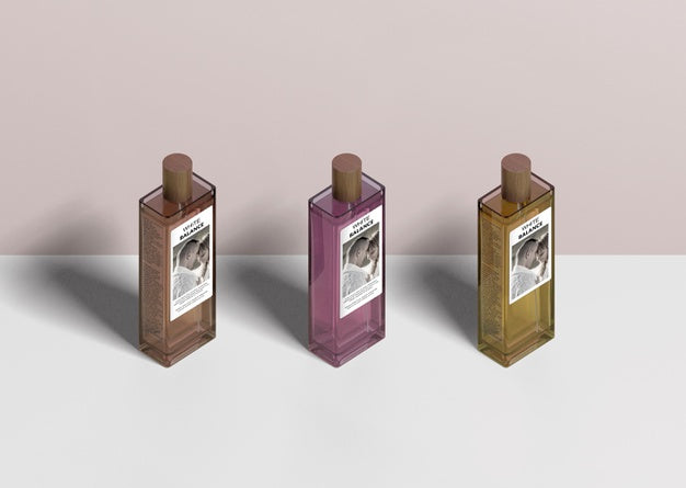 Free Three Bottles Of Perfume Aligned Psd