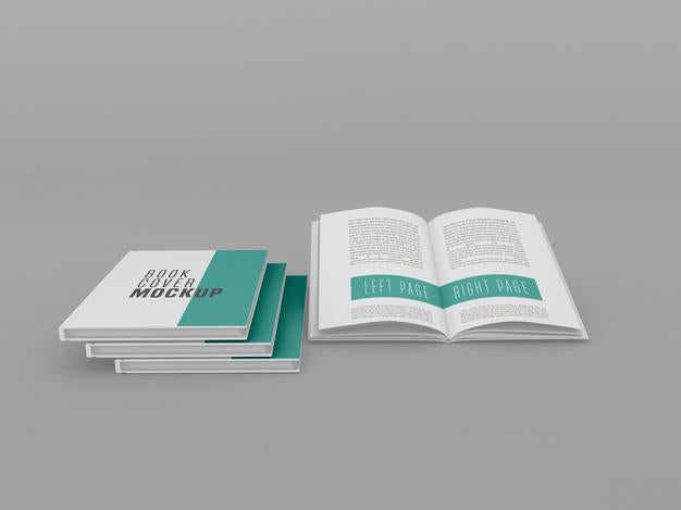 Free Three Hard Cover Book Mockup Psd