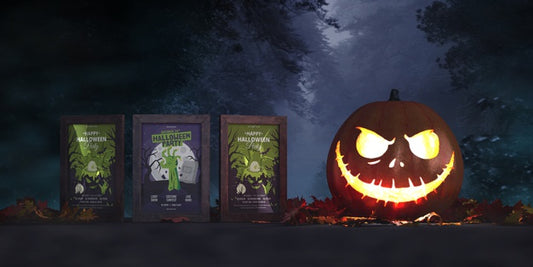 Free Three Horror Movie Posters Mock-Up Psd