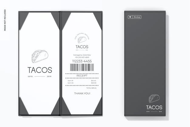 Free Three-Sided Menu Cover Mockup Psd