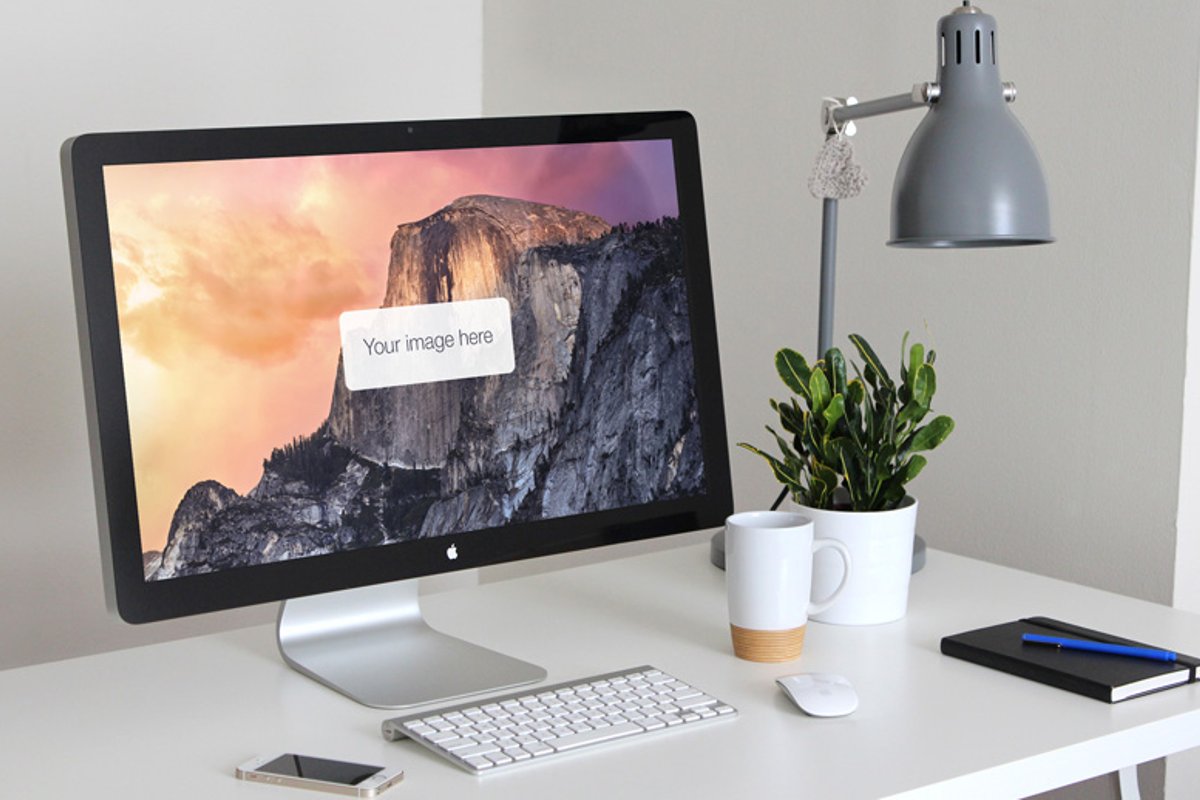 Free Thunderbolt Display Presentation Mockup