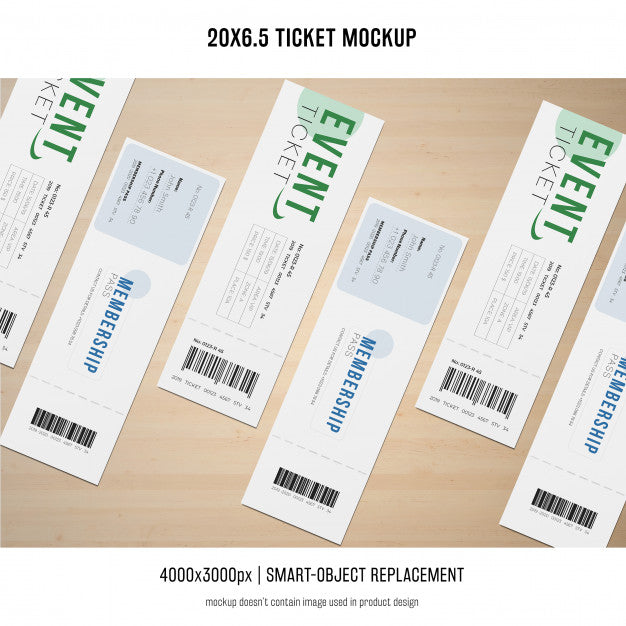 Free Ticket Mockup Psd