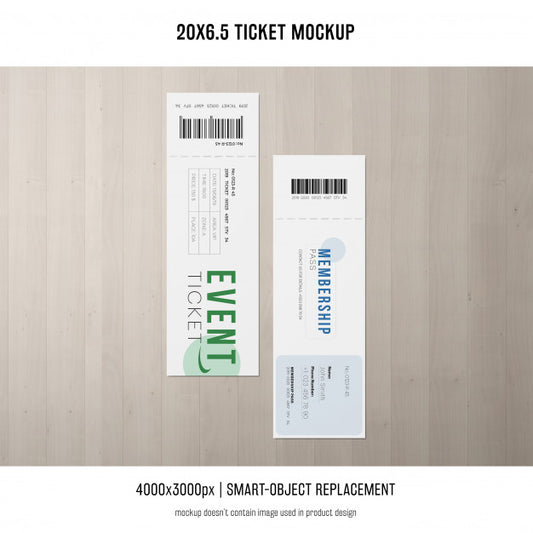 Free Ticket Mockup Psd