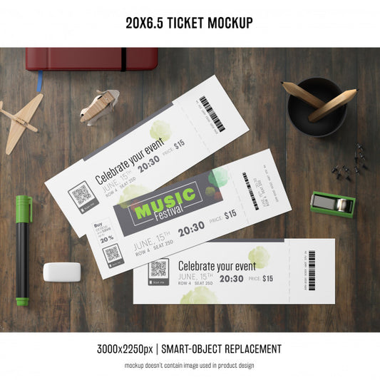 Free Ticket Mockup Psd