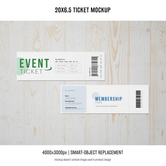 Free Ticket Mockup Psd