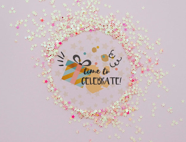 Free Time To Celebrate Confetti Frame Psd