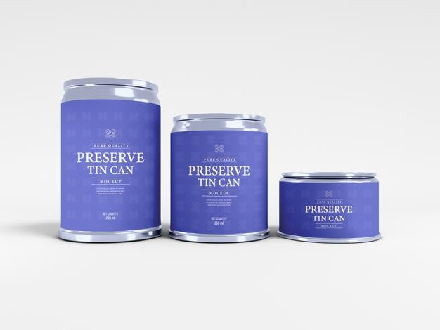 Free Tin Can Packaging Mockup Psd