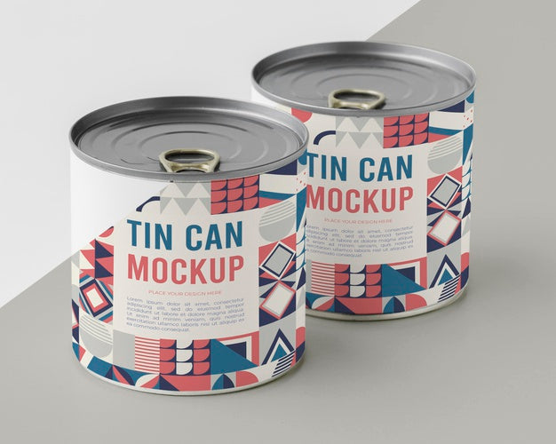 Free Tin Cans On Table Psd