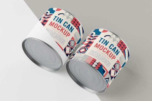 Free Tin Cans On Table Psd