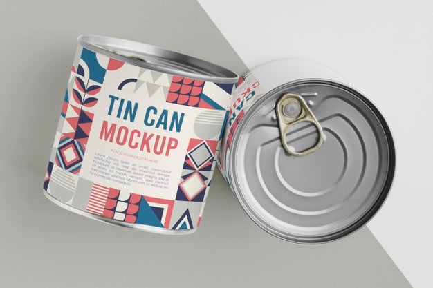 Free Tin Cans On Table Psd