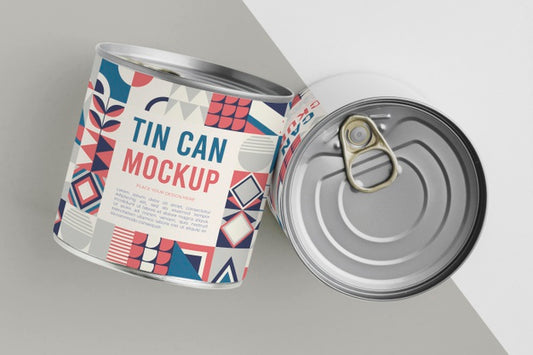 Free Tin Cans On Table Psd