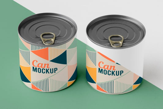 Free Tin Cans On Table Psd