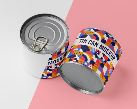 Free Tin Cans On Table Psd