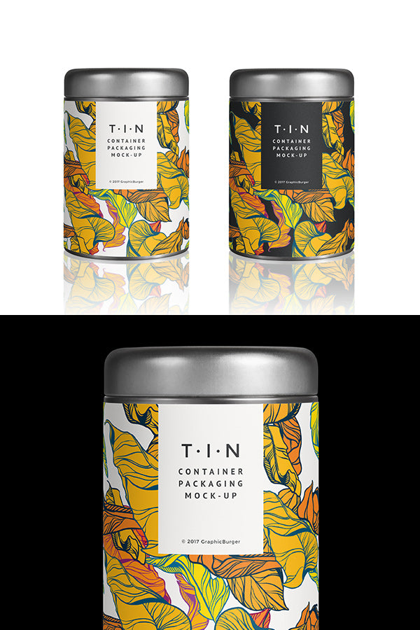 Free Tin Container Packaging Mockup