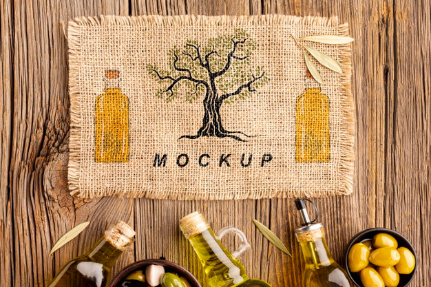 Free To View Gourmet Olive Oil With Mock-Up Psd