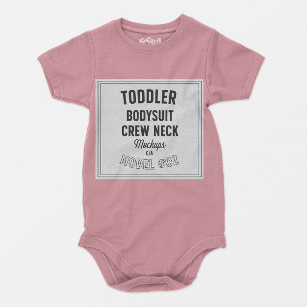 Free Toddler Bodysuit Crewneck Mockup 02 Psd