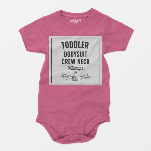 Free Toddler Bodysuit Crewneck Mockup 05 Psd