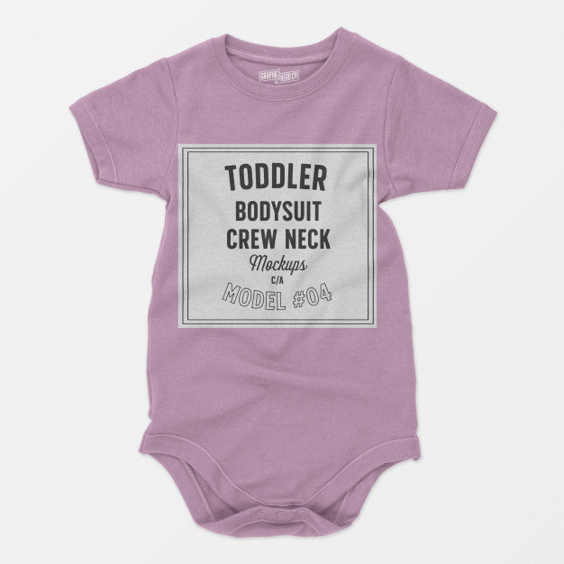 Free Toddler Bodysuit Crewneck Mockup Psd