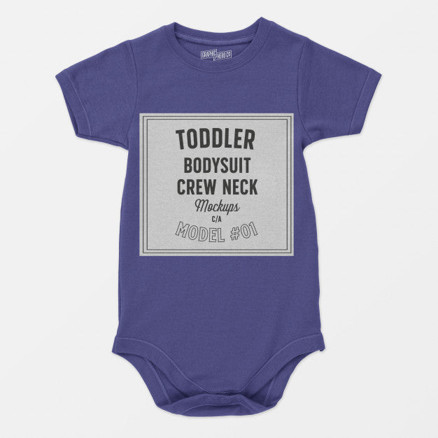 Free Toddler Bodysuit Crewneck Mockup Psd