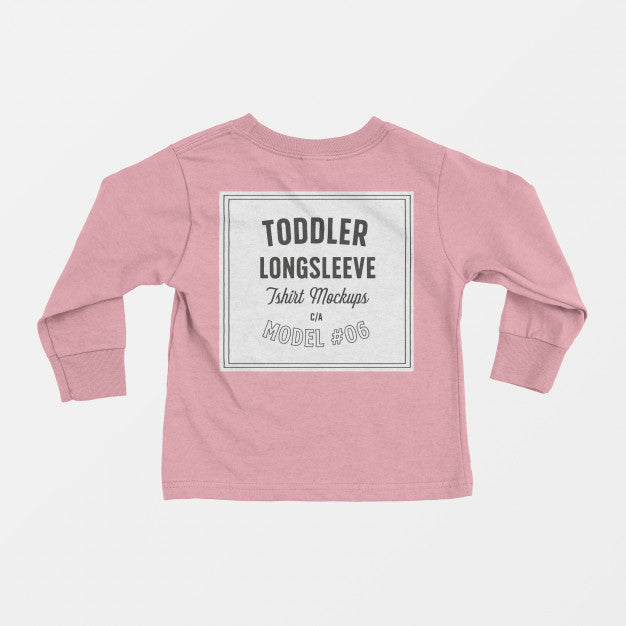 Free Toddler Longsleeve T-Shirt Mockup 06 Psd