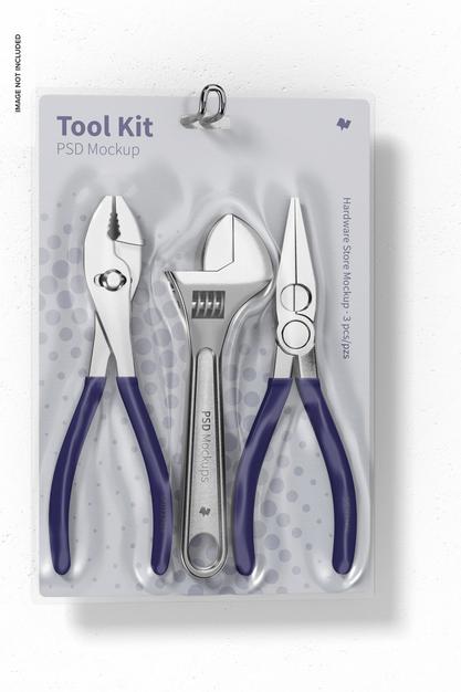 Free Tool Kit Mockup, Hanging Psd